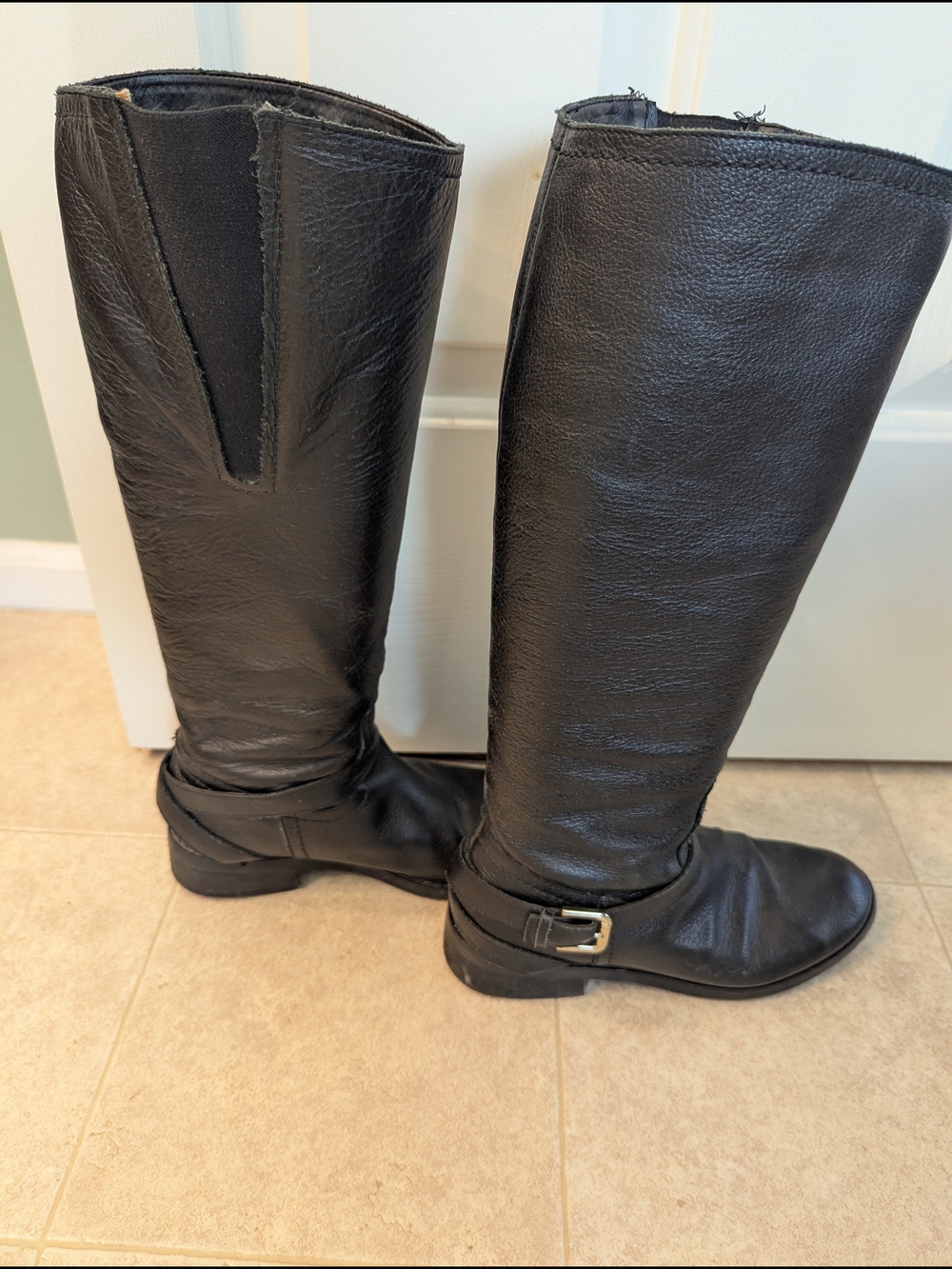 Joe Fresh Black Leather Knee-High Riding Boots